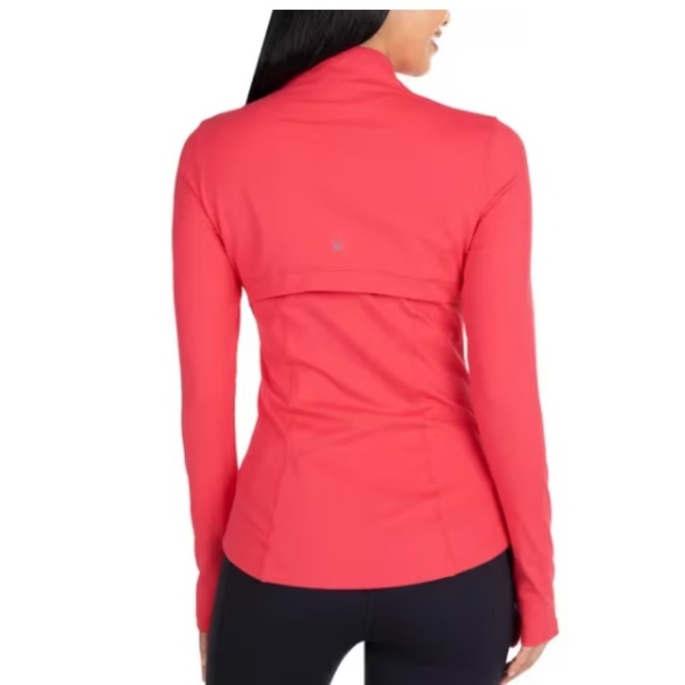 Spyder Yoga Jacket Womens Small Coral Pink Thumb Holes Full Zip Fit - Picture 2 of 5